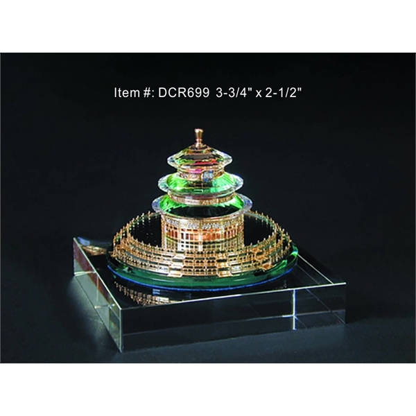 CHINA  Beijing Temple of Heaven Crystal Award Trophy.