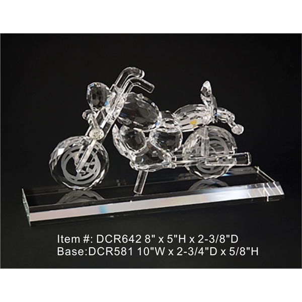 Motorcycle Set optical crystal award trophy.