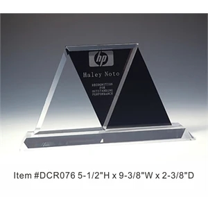 Fancy Diamond Optical Crystal Award Trophy.