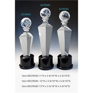 Globe Optical Crystal Award Trophy.