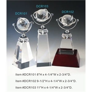 World Globe Optical Crystal Award Trophy.