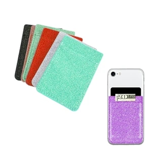 Glitter Leatherete Adhesive Cell Phone Wallet