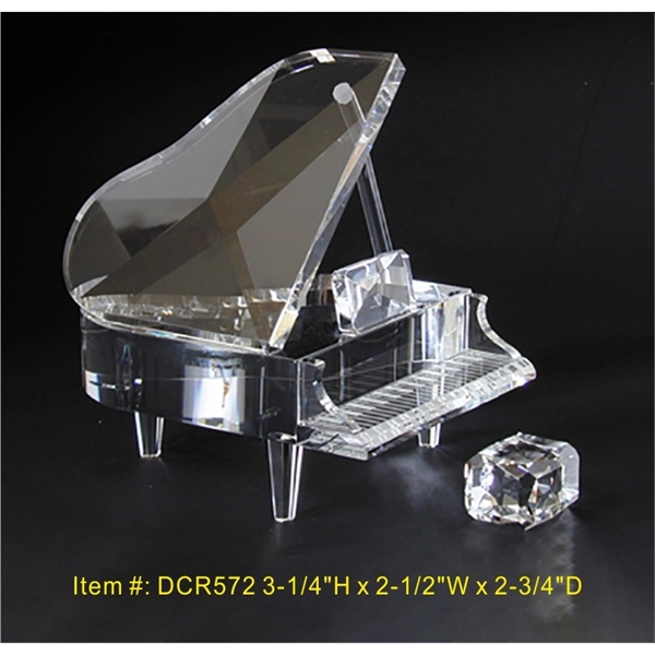 Piano set optical crystal award trophy.