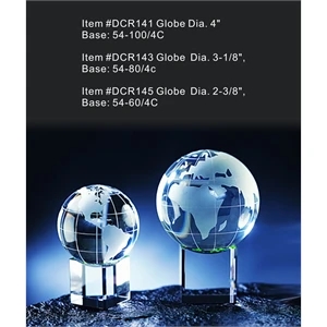 Global w Meridian & Rainbow Base Optical Crystal Award Troph