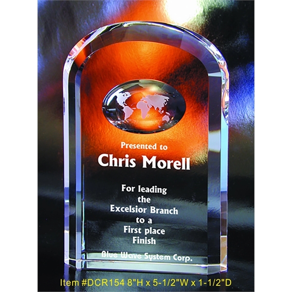 World Arch Optical Crystal Award Trophy.