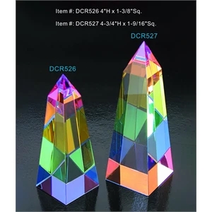 Rainbow Obelisk optical crystal award trophy.