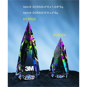Rainbow Steeple with Dome optical crystal award trophy.