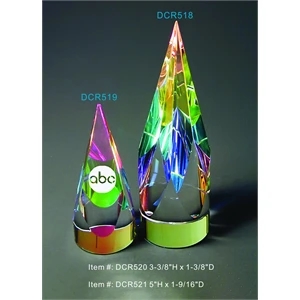 Rainbow Cusp optical crystal award trophy.