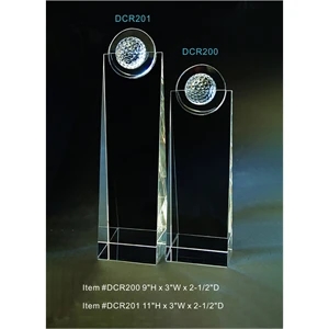 Golf Optical Crystal Award Trophy.