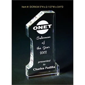 No.1 Award optical crystal award trophy.