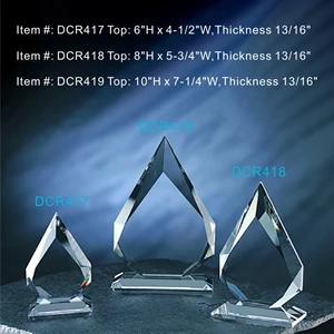 Diamond Award optical crystal award trophy.