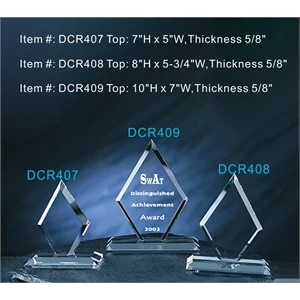 Rhombus Award optical crystal award trophy.