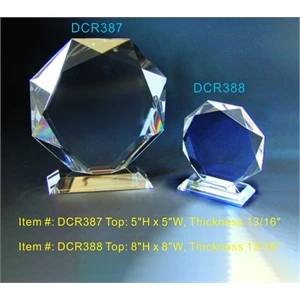 Octagonal Awards optical crystal award trophy.