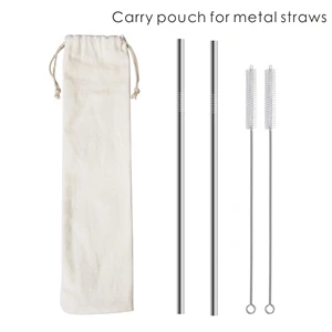 Linen Carry Pouch for Metal Straws, Carry on Pouch bag