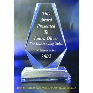 Premier Diamond Award optical crystal award trophy.