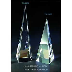Pyramid Tower optical crystal award trophy.