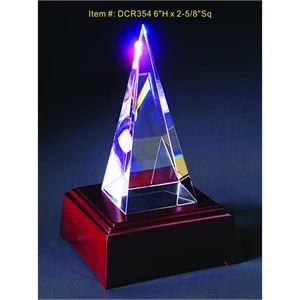 Pyramid Tower optical crystal award trophy.