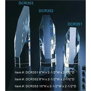 Octagon Tower optical crystal award trophy.