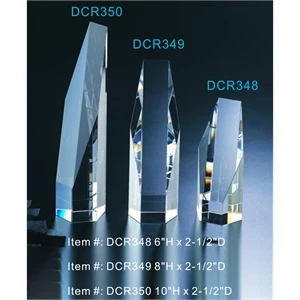 Hexagon Tower optical crystal award trophy.