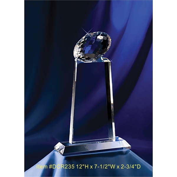 Football tower Award Crystal Award Trophy.