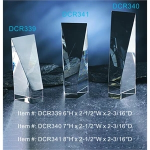 Trapezoid Tower optical crystal award trophy.