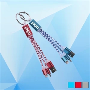 2-in-1 Charging Cable with Keyring