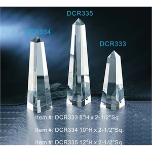 Obelisk optical crystal award trophy.