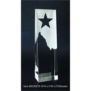 Star Tower Optical Crystal Award Trophy.
