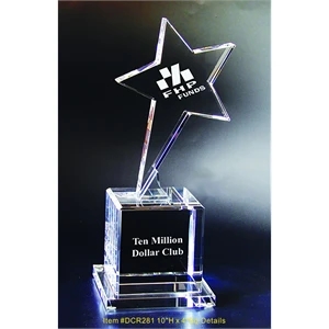 Flying Star Optical Crystal Award Trophy.