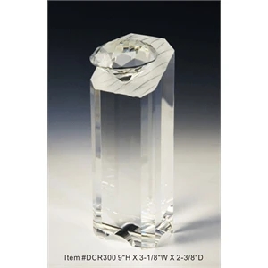 Diamond Tower Optical Crystal Award Trophy.
