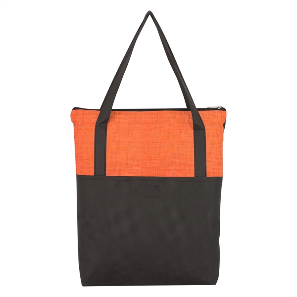 Crosshatch Non-Woven Zippered Tote Bag - Image 3
