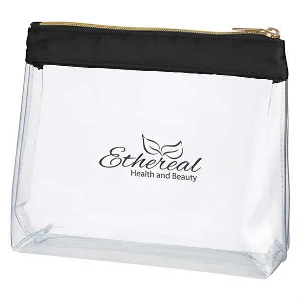 Sadie Satin Clear Cosmetic Bag - Image 2