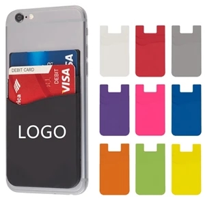 Dual Pocket Silicone Phone Wallet for 2 Cards