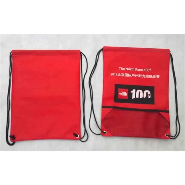 Zipper Pocket Drawstring Non-Woven Backpack - Image 1