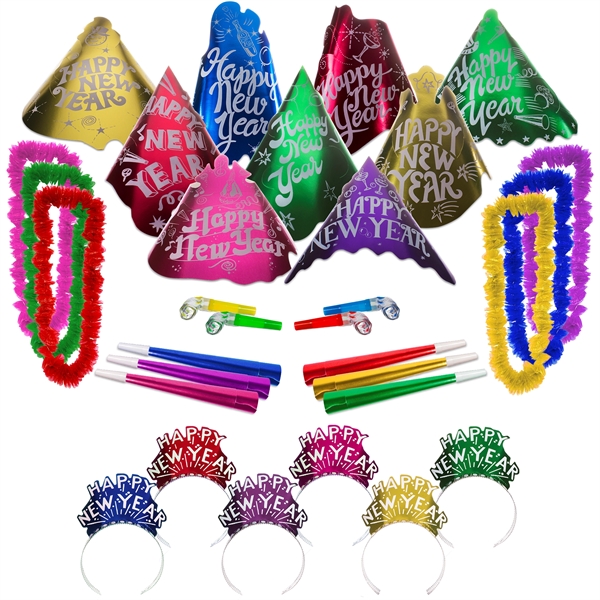 Happy New Year Metallic Cabaret Party Kit for 50 - Image 1