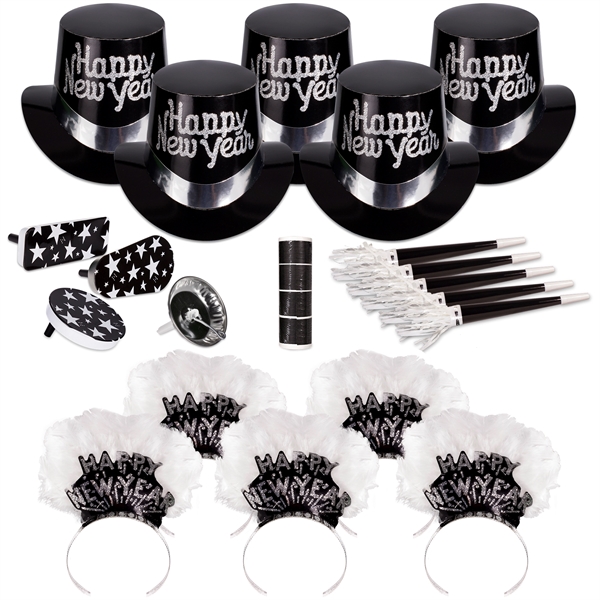 Grand Silver New Year's Eve Party Kit for 50 - Image 1