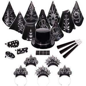 Gatsby Black and Silver New Year's Eve Party Kit