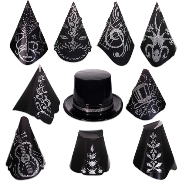 Gatsby Black and Silver New Year's Eve Party Kit - Image 2