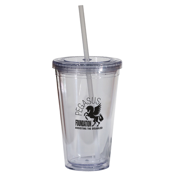 Double Wall 16 Oz Tumbler - Clear - Image 2