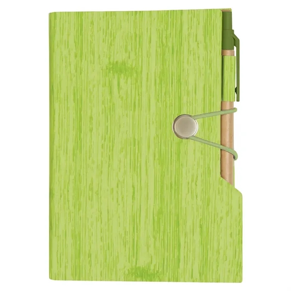4" X 6" Woodgrain Look Notebook With Sticky Notes And Flags - Image 2
