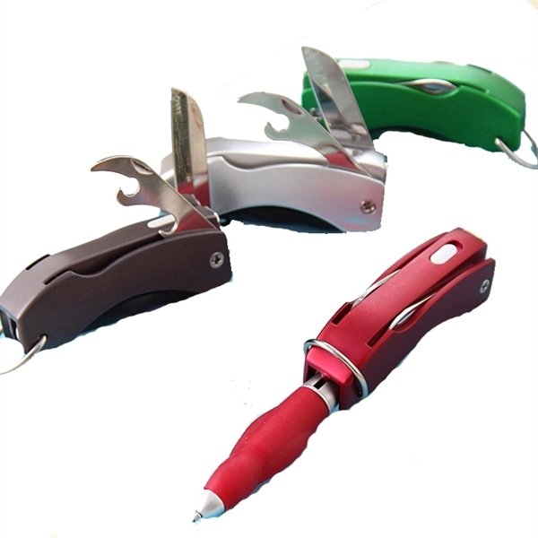 Folding Scissors Flashlight Ballpoint Pen - Image 1