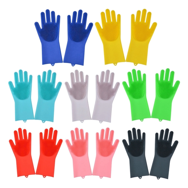 Silicone Gloves with Sash Scrubber
