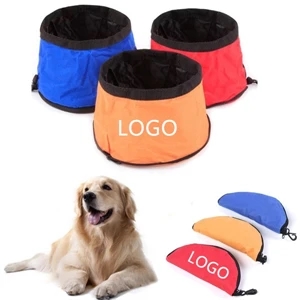 Zipper Foldable Travel Pet Dog Bowl