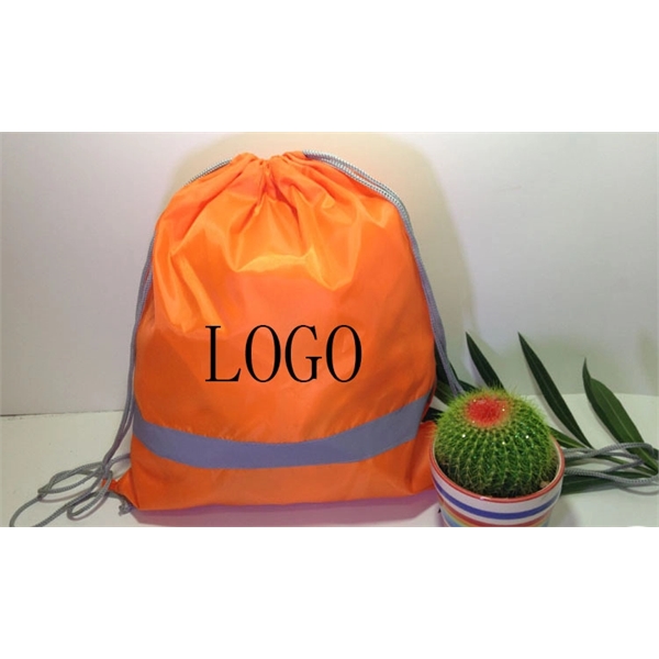 Insulated Drawstring Cooler Bag-with reflective stripe - Image 2