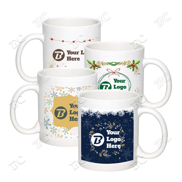 Holiday Design 11 oz. C-Handle Sublimated  Coffee Mug - Image 1