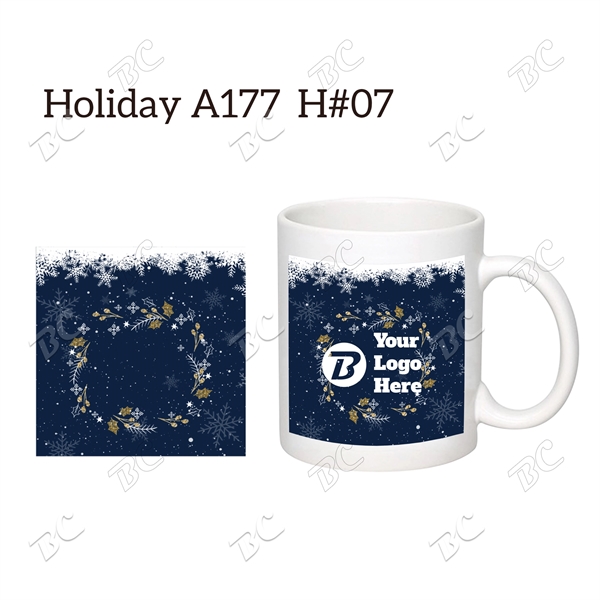 Holiday Design 11 oz. C-Handle Sublimated  Coffee Mug - Image 4