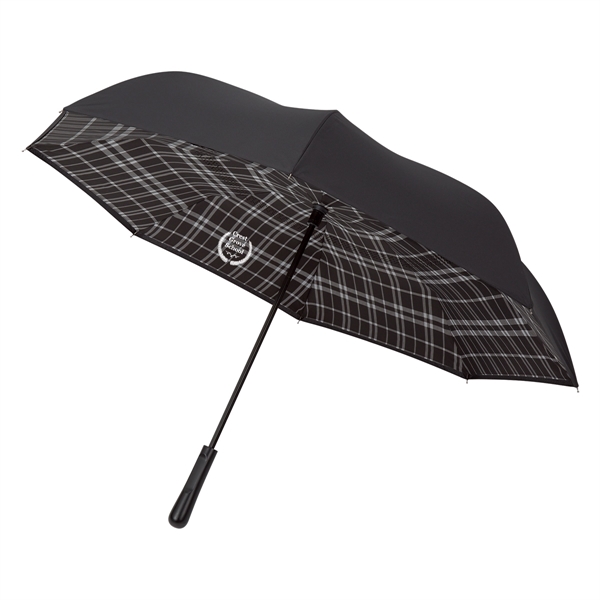 48" Arc Soho Tartan Inversion Umbrella - Image 4