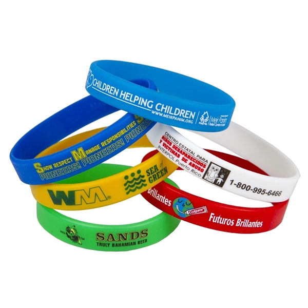 One Color Silicone Bracelet w/ Screen Printed Logo - Image 3