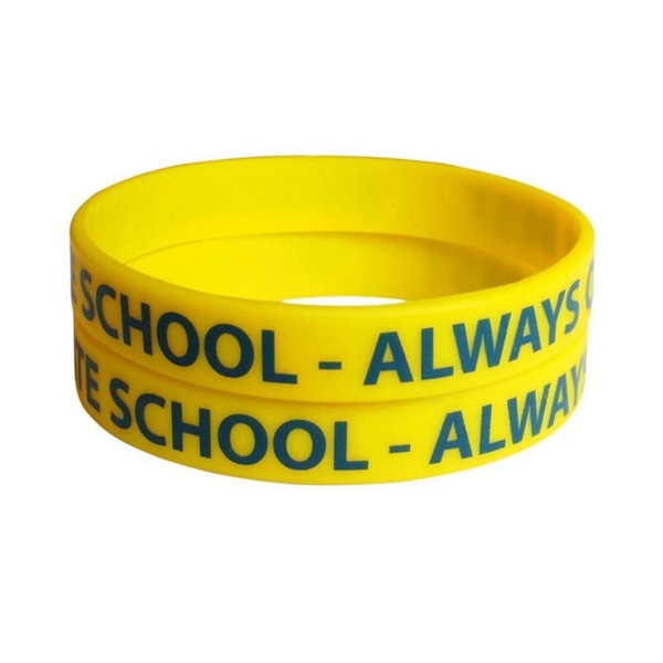 One Color Silicone Bracelet w/ Screen Printed Logo - Image 6