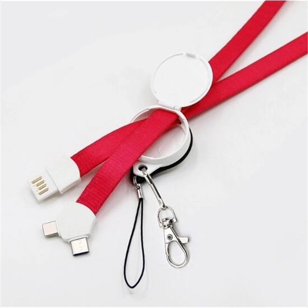 3 In 1 Charging USB Cable Lanyard - Image 4